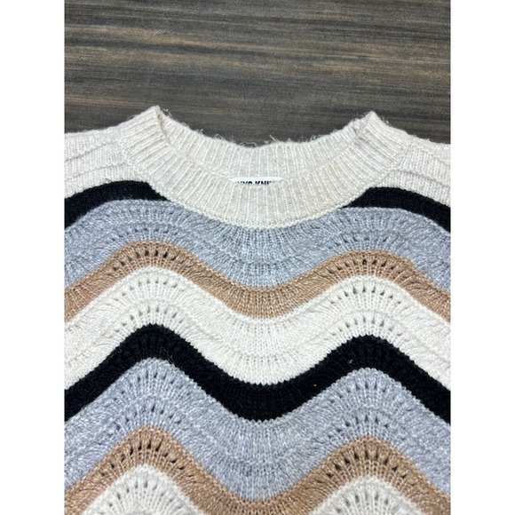 NYC Knits Cropped‎ Sweater Wavy Pattern Knit Pullover Cozy Cute Top Size S - Picture 6 of 6